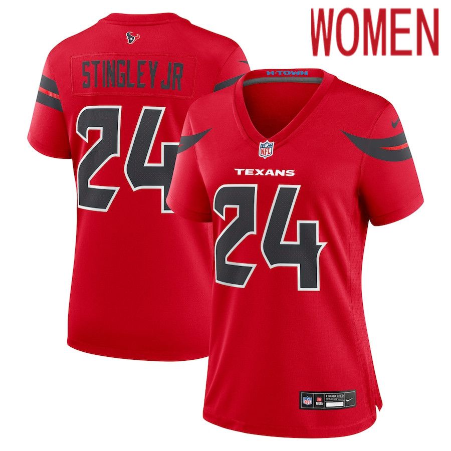Women Houston Texans #24 Derek Stingley Jr. Nike Red Alternate Game NFL Jersey->youth nfl jersey->Youth Jersey